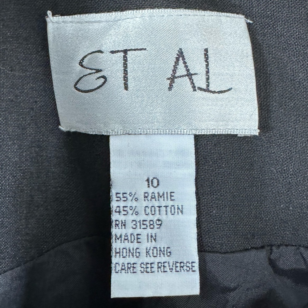 Et Al women’s sleeveless vintage XO rhinestone black linen Y2K dress Size 10 - Picture 3 of 10